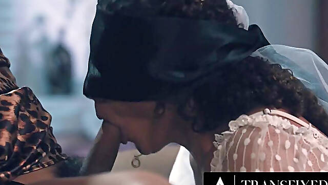 TRANSFIXED - Zariah Aura and Gray Perrier Trick Blindfolded Bride Into 3-WAY At Bachelorette Party!