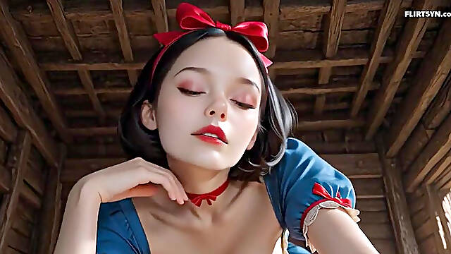 Secret meeting with snow white hardcore sex in the forest