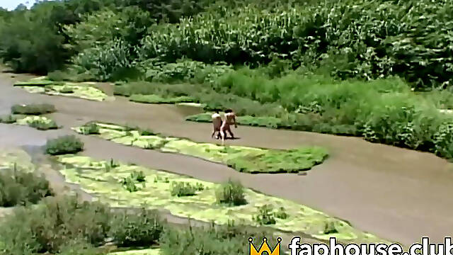 Ginger MILF Gets Double Penetrated In Sultry Outdoor Threesome Orgy - Audrey Hollander