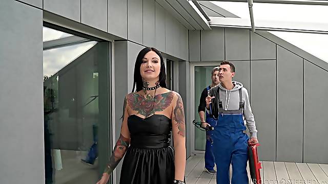 Rough anal for the tattooed brunette after a nice teaser