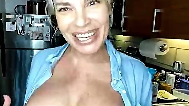 MILF Blonde fucked by Big Cock on her Big Tit