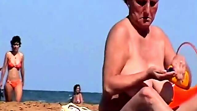 Mature topless beach