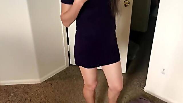 Wife in turtleneck sweater sucking cock with massive facial- viewer request