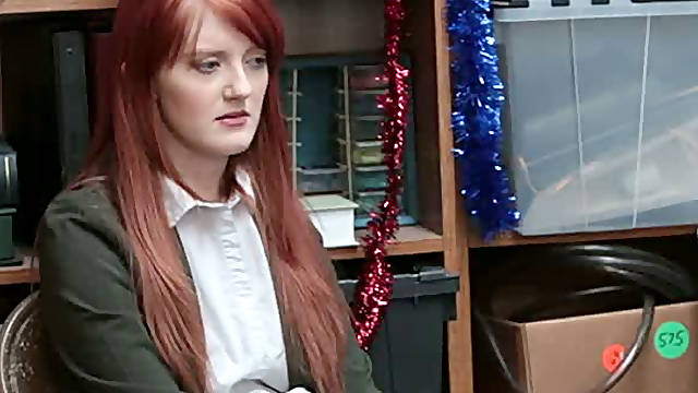 Shy looking redhead chick let horny mature man eat and tickle her kitty a lot