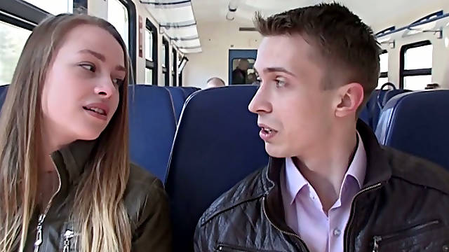 Hot pick up girl hanna from the train