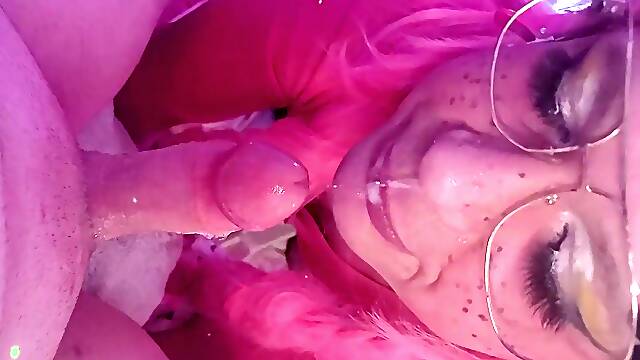 JIZZING TWO TIMES! Femboy inhales and guzzles two monstrous fountains.