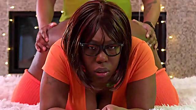 Glasses Wearing Ebony Bbw Velma Enjoys High And Rough Fucki