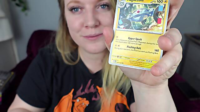 Mature British BBW gets her cosplay Pokemon card unboxed for the first time!