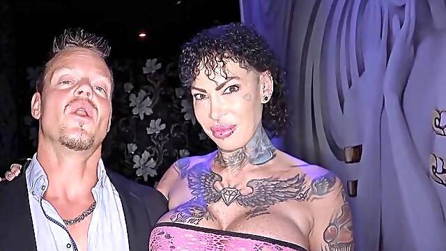 Pierced and inked MILF sports taking three huge dicks