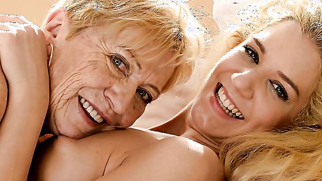 Kinky Granny licking Monique Woods's teen pussy