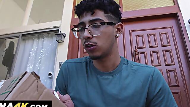 Tiffani Madison gets to unwrap her sons friends package.