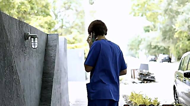 Stepsister takes care of injured stepbrothers big penis