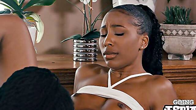 Ebony lez babes eating each other