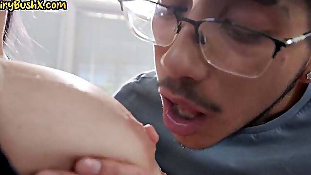 Hairy MILF gets doggyfucked by a stud