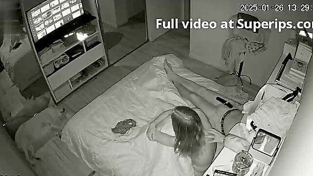 IPCAM – Italian wife is slowly masturbating