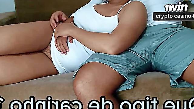 Single Mother Calls the Neighbor to Watch a Movie but Got Cock and Cumshot in Pussy
