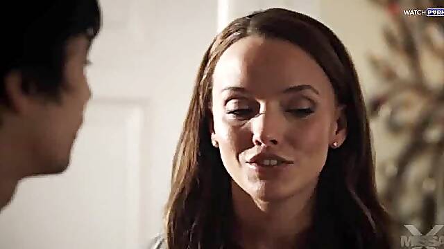 My cheating stepmom young brunette with slim body