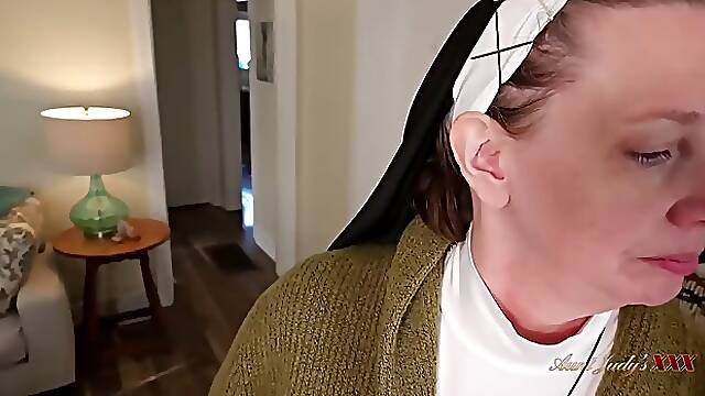 Old nune sucks and fucks young cock