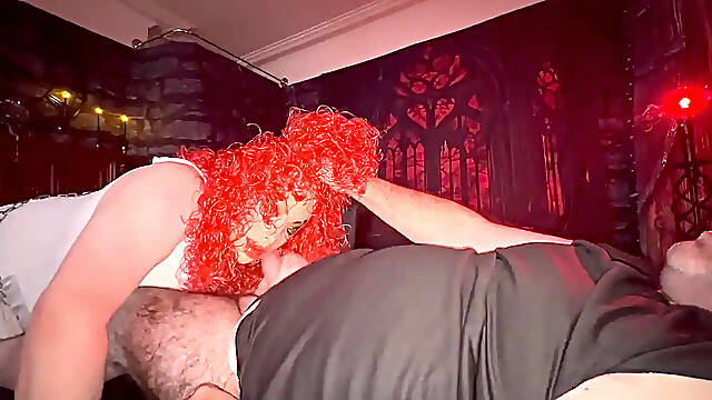 Mature BBW Marie pleases her vampire owners in the dominatrix room