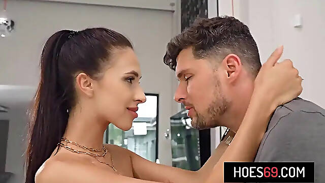 Naughty milf Alyssa gets her ass pounded in a swimsuit