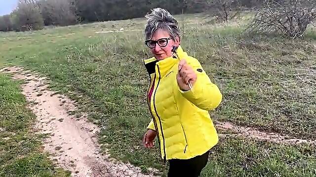 The Anal Granny Outdoors!!!