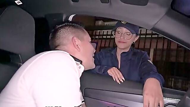 Stop! Busty policewoman gets fucked by a guy with a huge dick