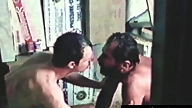Muscled Rory has a steamy session with mature hung studs