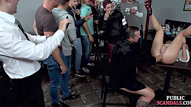 Public butt sex cougar humped n fisted in 3way in front of vo
