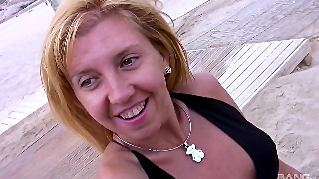 Mature blonde Eva Persson picked up on the beach for a hardcore fuck