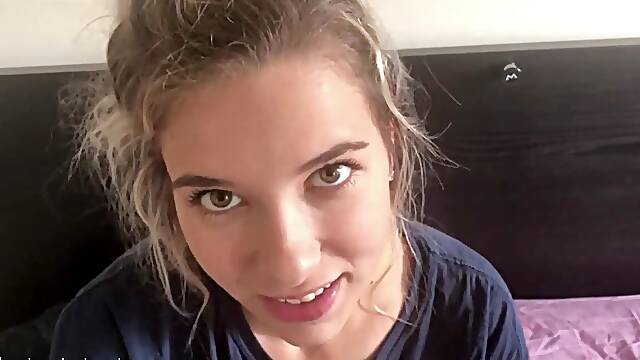 Caught Busty My Stepsister-in-law Masturbating POINT OF VIEW - Fetish homemade sex with cum on belly