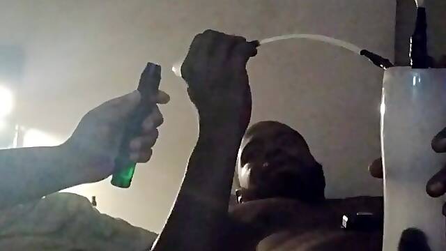 Getting spun using his fresh smoke chamber