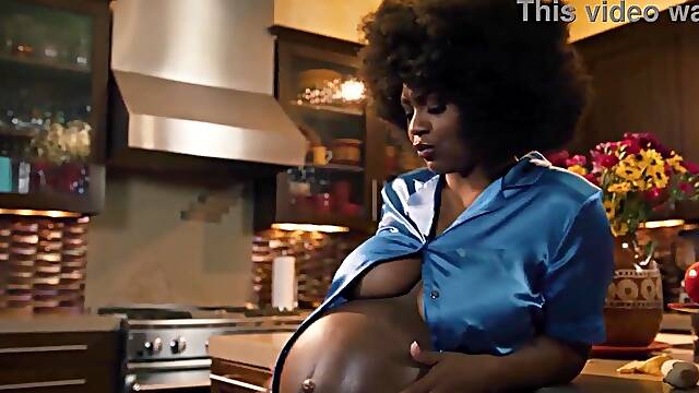 Large boobed preggy black mother Id like to fuck Avery Jane lust for a large white weenie