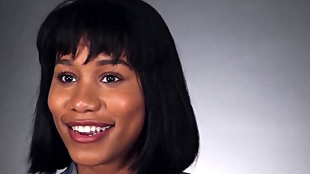 Hawt ebony sweetheart posed and started touching herself and enjoyed masturbation action