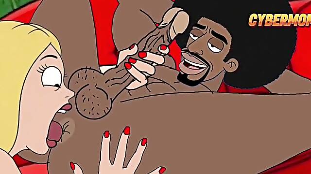 Ebony Plumber Screws Married Housewife During the time that Cuckold Spouse Cooks BBQ. Toon RimJob