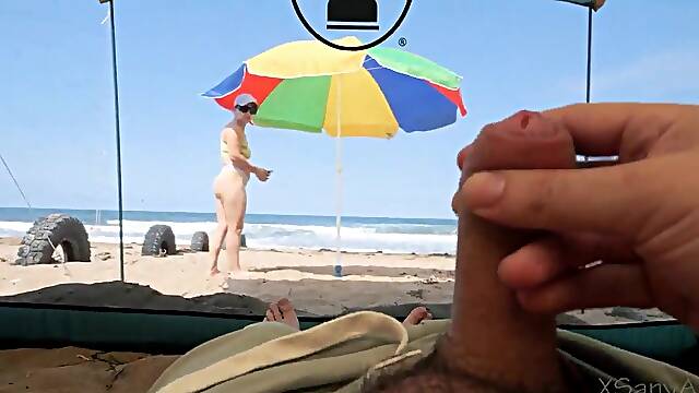 Nearly Caught Having Risky Sex With A Stranger On The Beach!