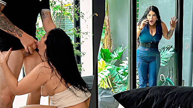 Out of my ally seeing us! - Large-bottomed mother Id like to fuck pays greater quantity attention to her spouse than her superlatively good ally