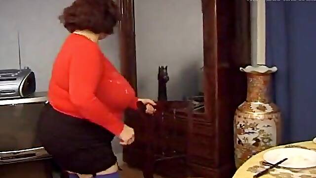 French Granny Gotta Suck Weenie at Dinner