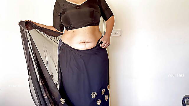 Horny Indian Saree Seduction -  Solo Boobs Pleasure - Wife Ready to be fucked hard