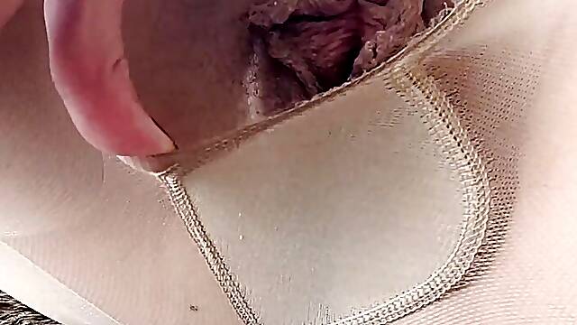 Homemade closeup sexy milf munichgold masturbates in nylons please jerk off with me and have fun