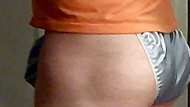 My Cock and Bum in my new blue Panties