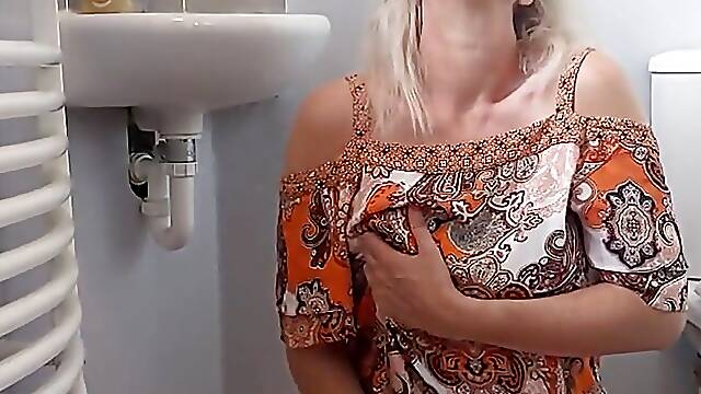 I Walk Into Bathroom to Change Ripped Tights and Get Distracted by My Vibrator