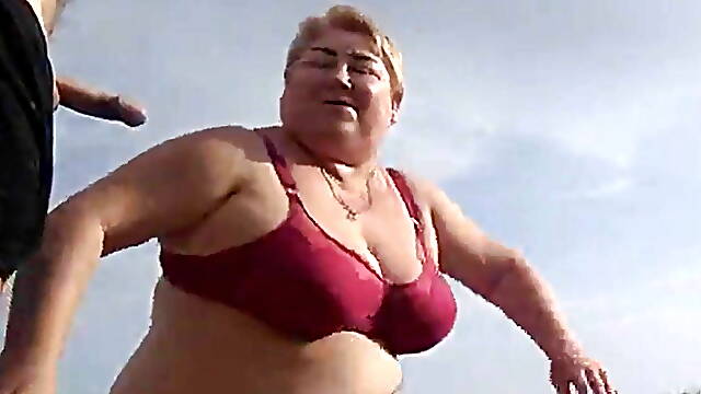 Mother-in-law sucks my dick on the beach and gets cum in her mouth1