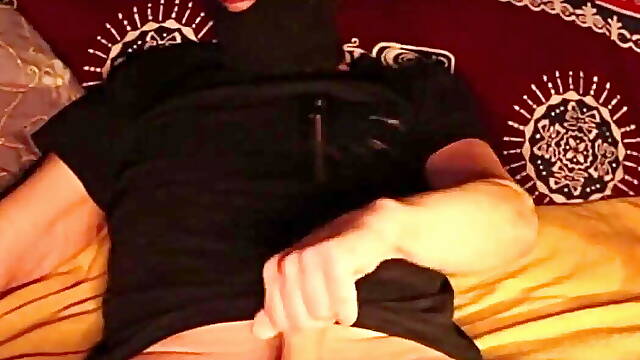 Masked Masturbating and a Cumshot