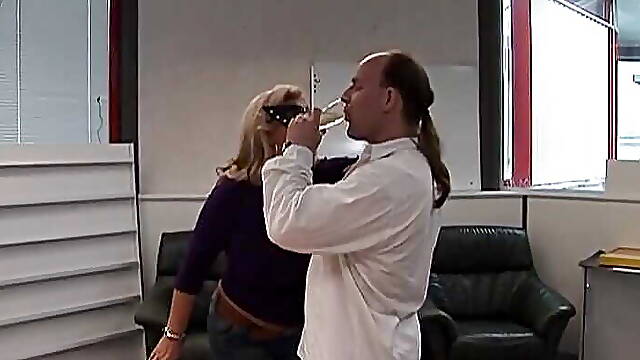 Masked blonde German cougar enjoys hard fuck