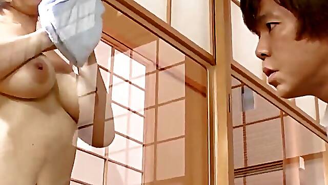 Horny Asian slut, Honoka Orihara, sports massive tits and teases in her nasty lingerie, finally prepped for some kinky