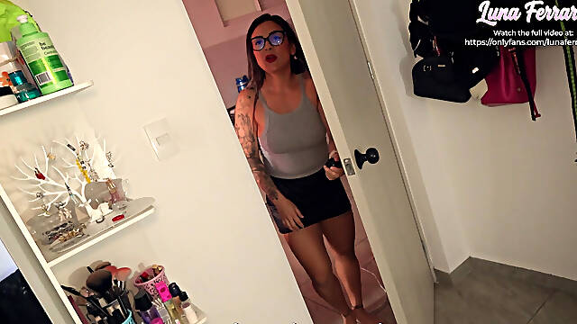 I Watched My Stepmother Hiding in the Closet and Then She Gave Me a Blowjob