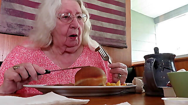 Step mom and I eating