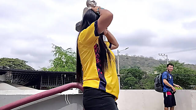 Hot Colombian woman having sex with a hot handsome French man