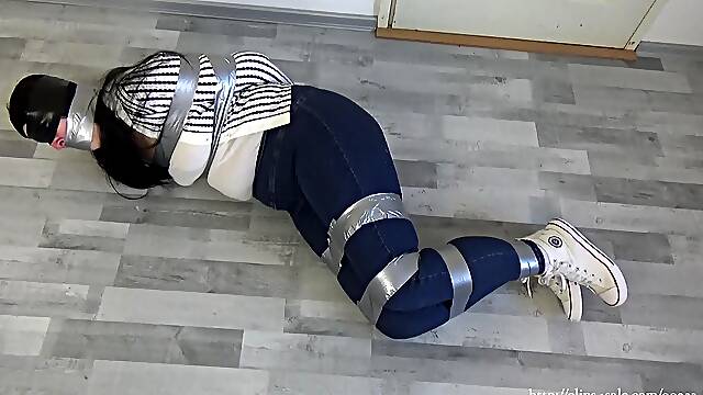 My amateur bondage, April, 11, 2022 : Duct tape bondage with sneakers