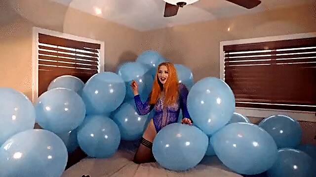 Bye Bye Blue Balloons: Galas Looner 50 Blue Tt17 Balloons Teasing & Popping Masspop with B2p,...